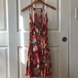 Ruffle Trim Wrap Floral Dress🌺